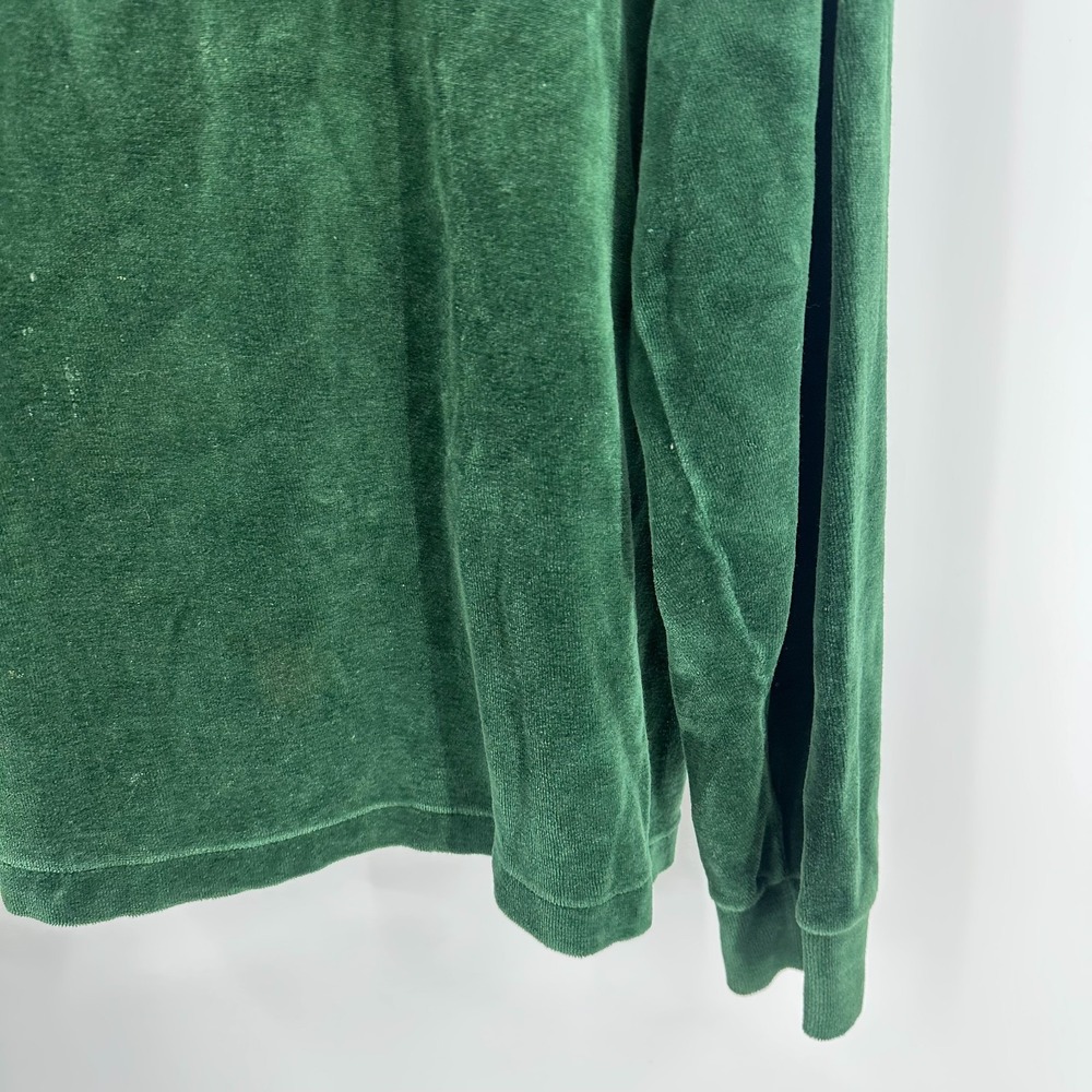 Vintage Y2K Towncraft JC‎ Penny Quarter Zip Velour Pullover Sweatshirt Green M - Picture 4 of 8